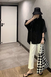 Lockeres Kurzarmhemd in Grundfarben